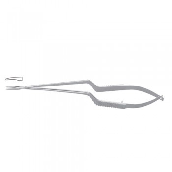 Micro Needle Holder Curved - Bayonet Shaped - Smooth Jaws Stainless Steel, 16 cm - 6 1/4"
